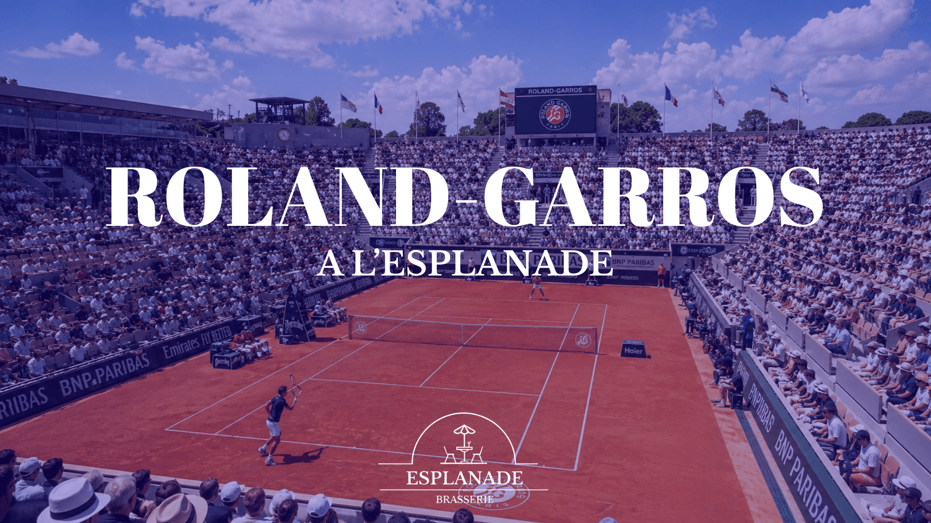 Regarder Roland Garros à Clichy : diffusion des matchs à L’Esplanade à partir du 8 mai - Événements L'Esplanade Clichy
